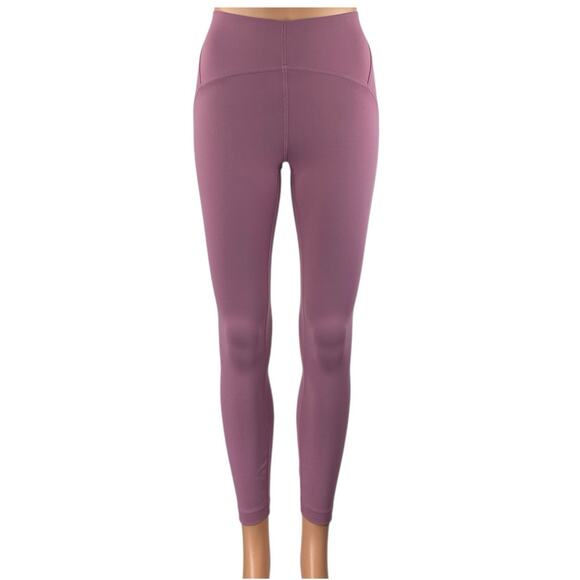 Lululemon InStill Purple Pink Mid Rise Cropped Yoga Athletic Leggings Pants Sz 4 - Picture 1 of 5